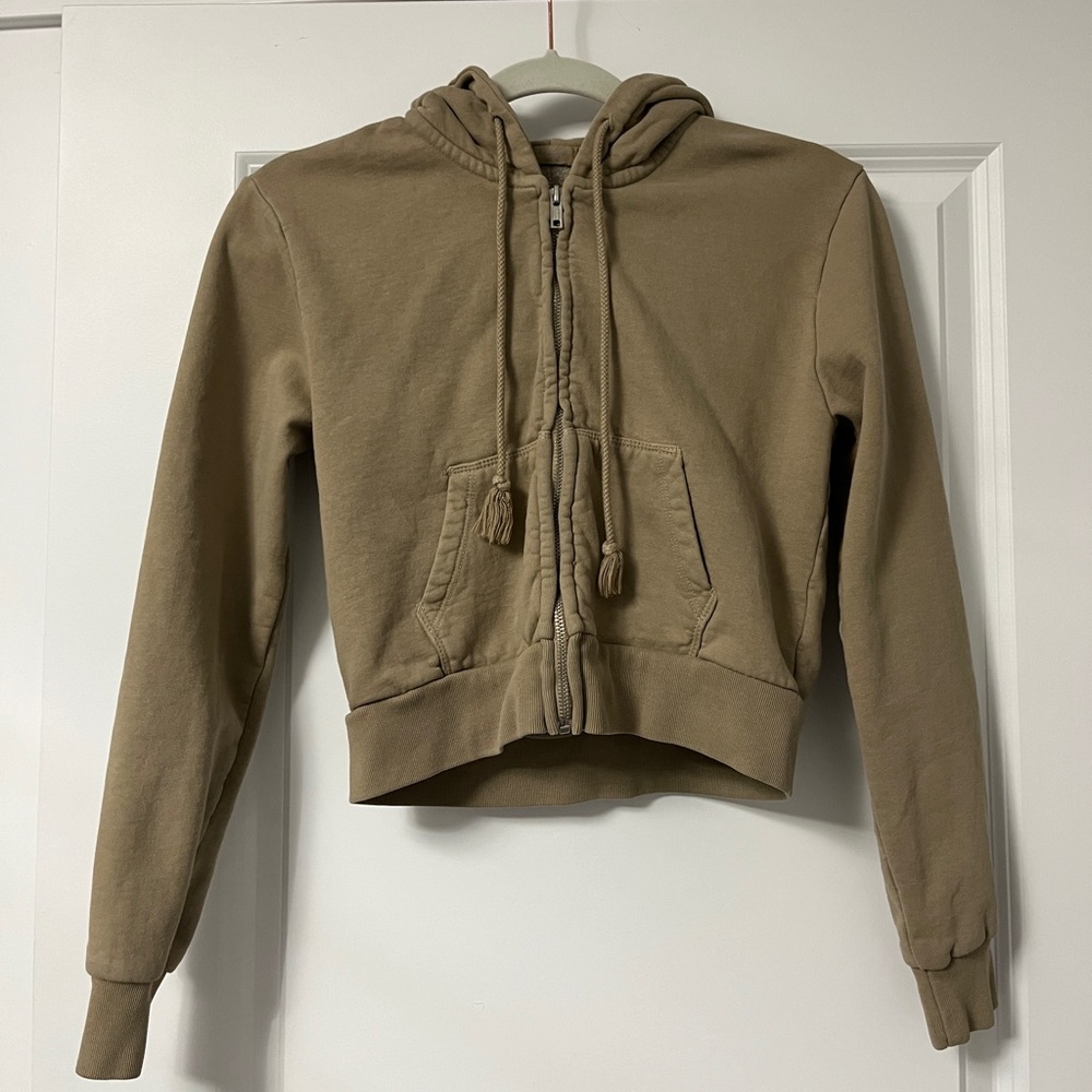 Brandy Melville John Galt cropped zip up hoodie